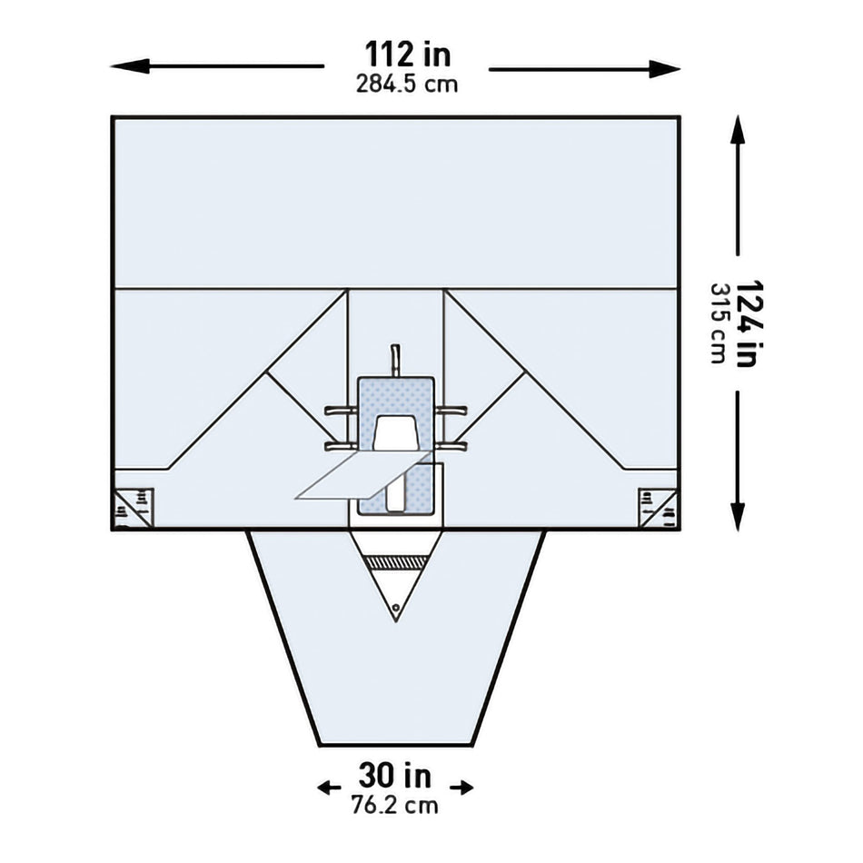 McKesson Sterile LAVH Laparotomy Drape, 112 x 30 x 124 Inch-Abdominal Drape McKesson LAVH Laparotomy Drape 112 W X 30 W X 124 L Inch Sterile