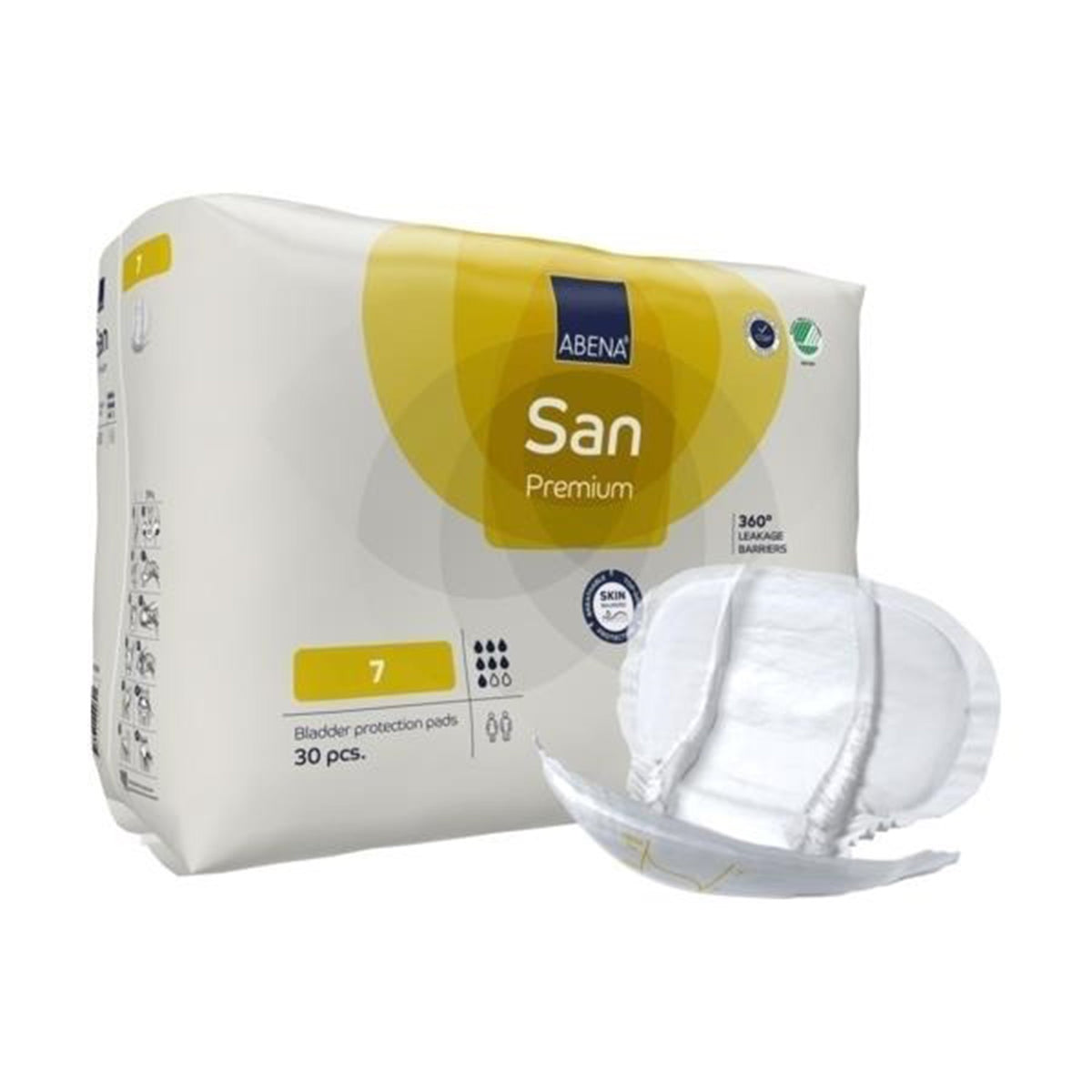 Abena San Premium Bladder Protection Pads, Size 7-Incontinence Liner Abena San Premium 14.1 X 24.8 Inch Heavy Absorbency Fluff / Polymer Core Size 7