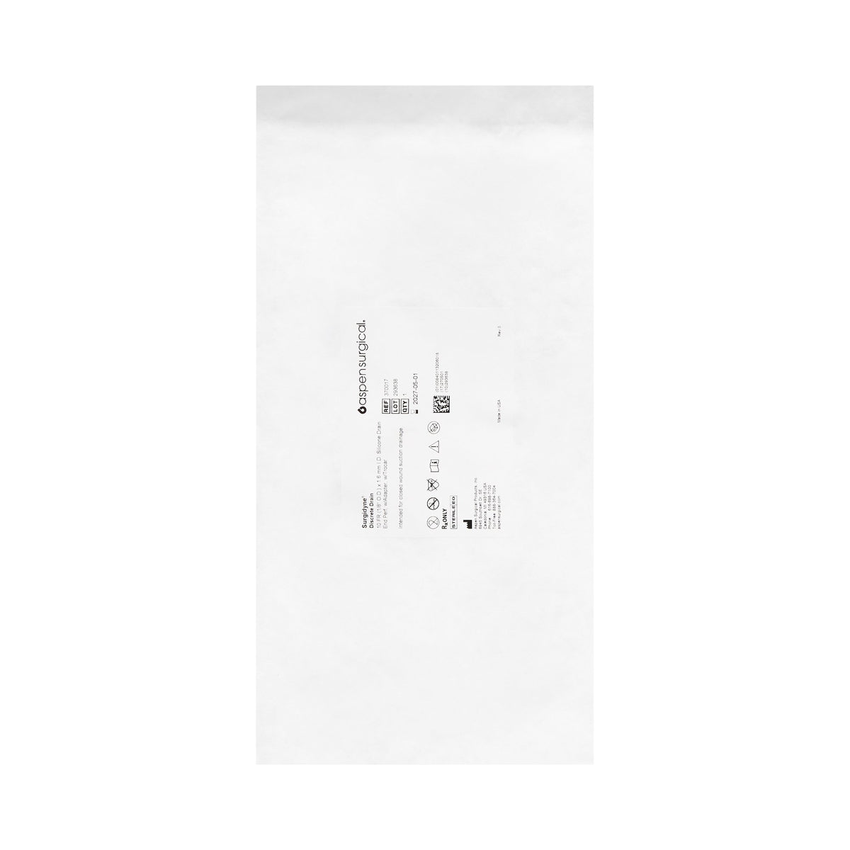 McKesson Wound Drain with Trocar, 10 Fr., 12-Inch Length-Wound Drain Tube McKesson Brand Silicone 10 Fr. Size Sterile