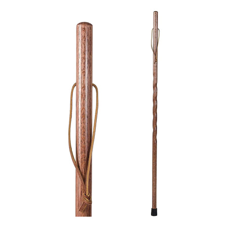 Brazos Twisted Oak Backpacker Handcrafted Walking Stick, 58-Inch Height-Walking Stick Brazos Twisted Backpacker Wood 58 Inch Height Red Oak