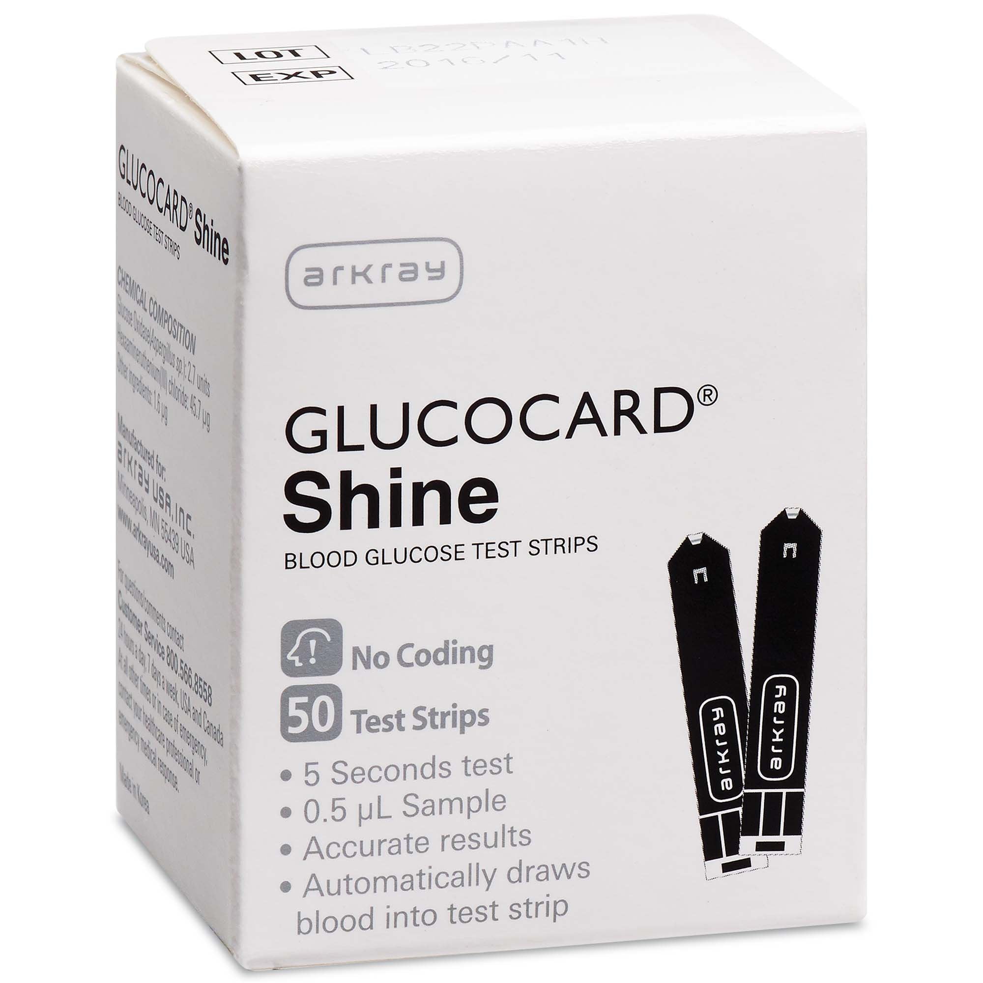 Glucocard Shine Blood Glucose Test Strip-Blood Glucose Test Strips Glucocard Shine 50 Strips per Pack