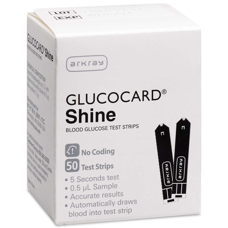 Glucocard Shine Blood Glucose Test Strip-Blood Glucose Test Strips Glucocard Shine 50 Strips per Pack