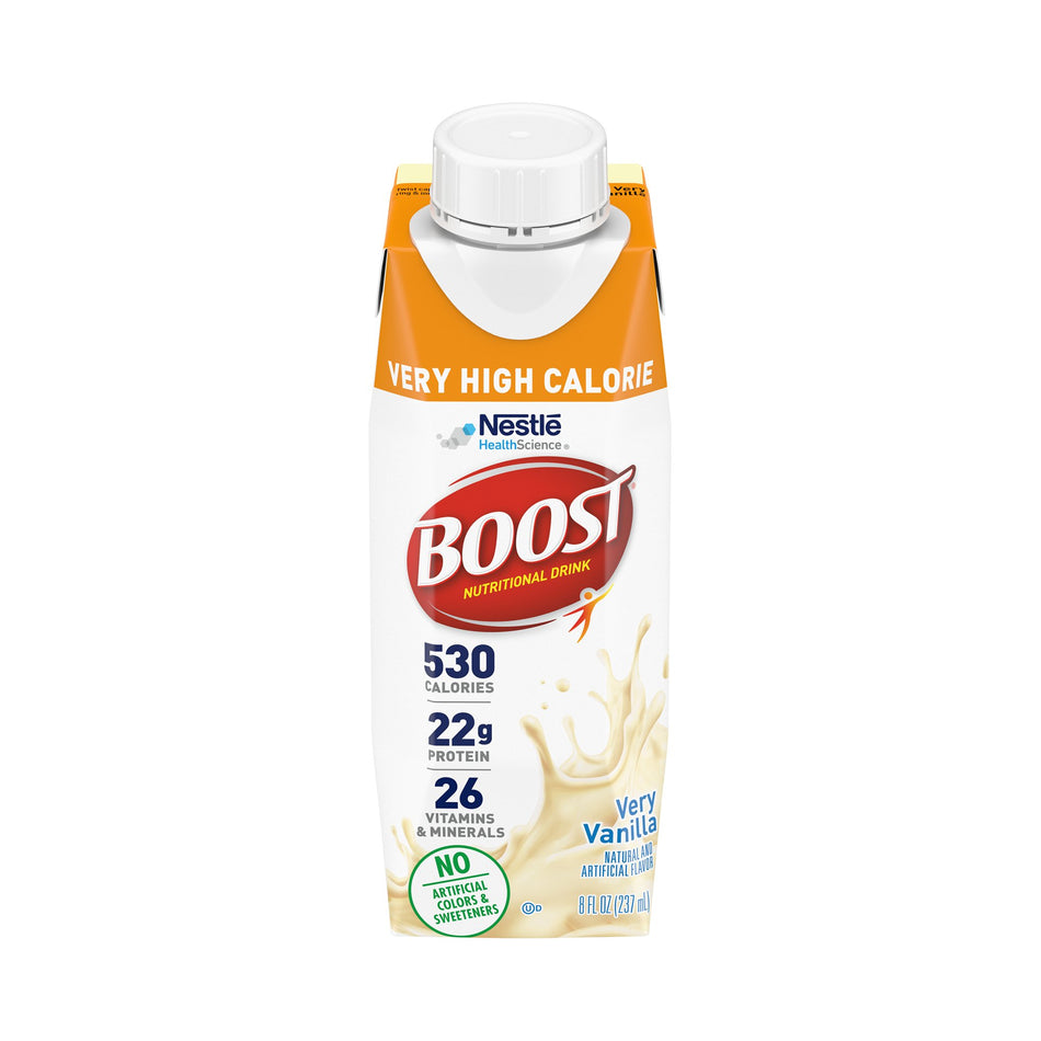 Boost® Very High Calorie Vanilla Nutritional Drink, 8-ounce Carton - Nutritionals and Feeding Supplies>Nutritionals>Oral S...