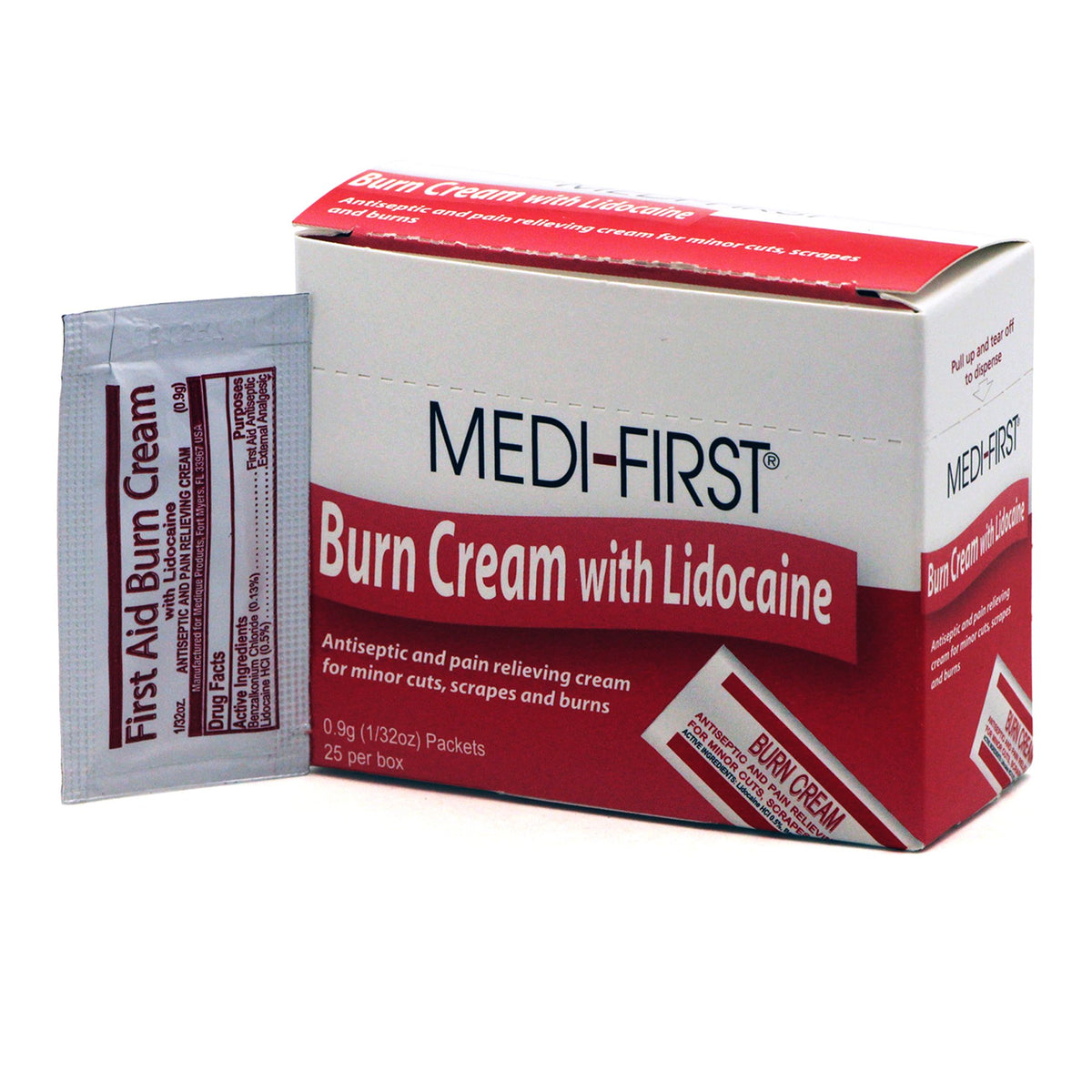 Medi-First Benzalkonium Chloride / Lidocaine Burn Relief-Burn Relief Medi-First Cream 0.9 Gram Individual Packet