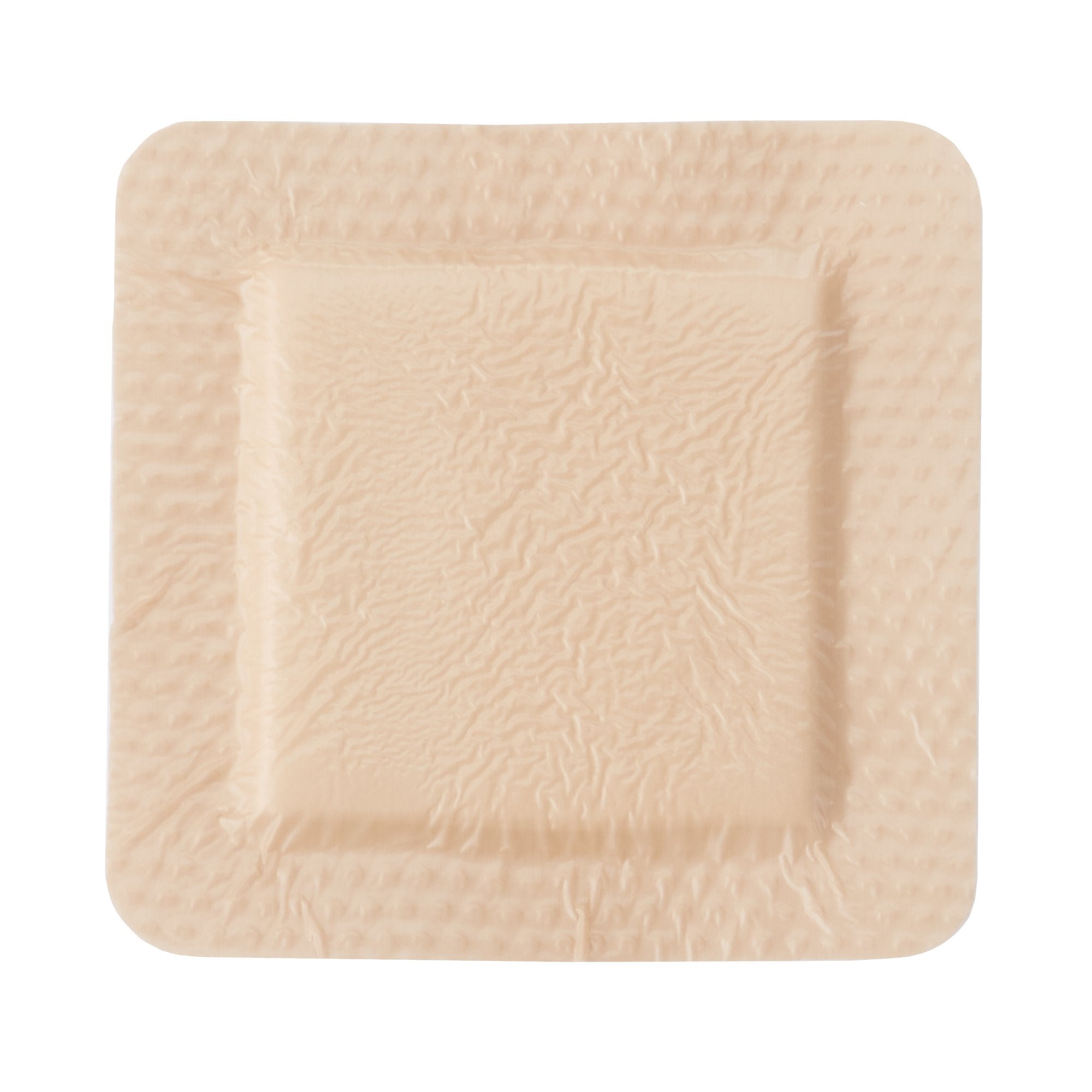 McKesson Silicone Adhesive with Border Silicone Foam Dressing, 4 x 4 Inch-Foam Dressing McKesson 4 X 4 Inch With Border Film Backing Silicone Gel Adhesive Square Sterile