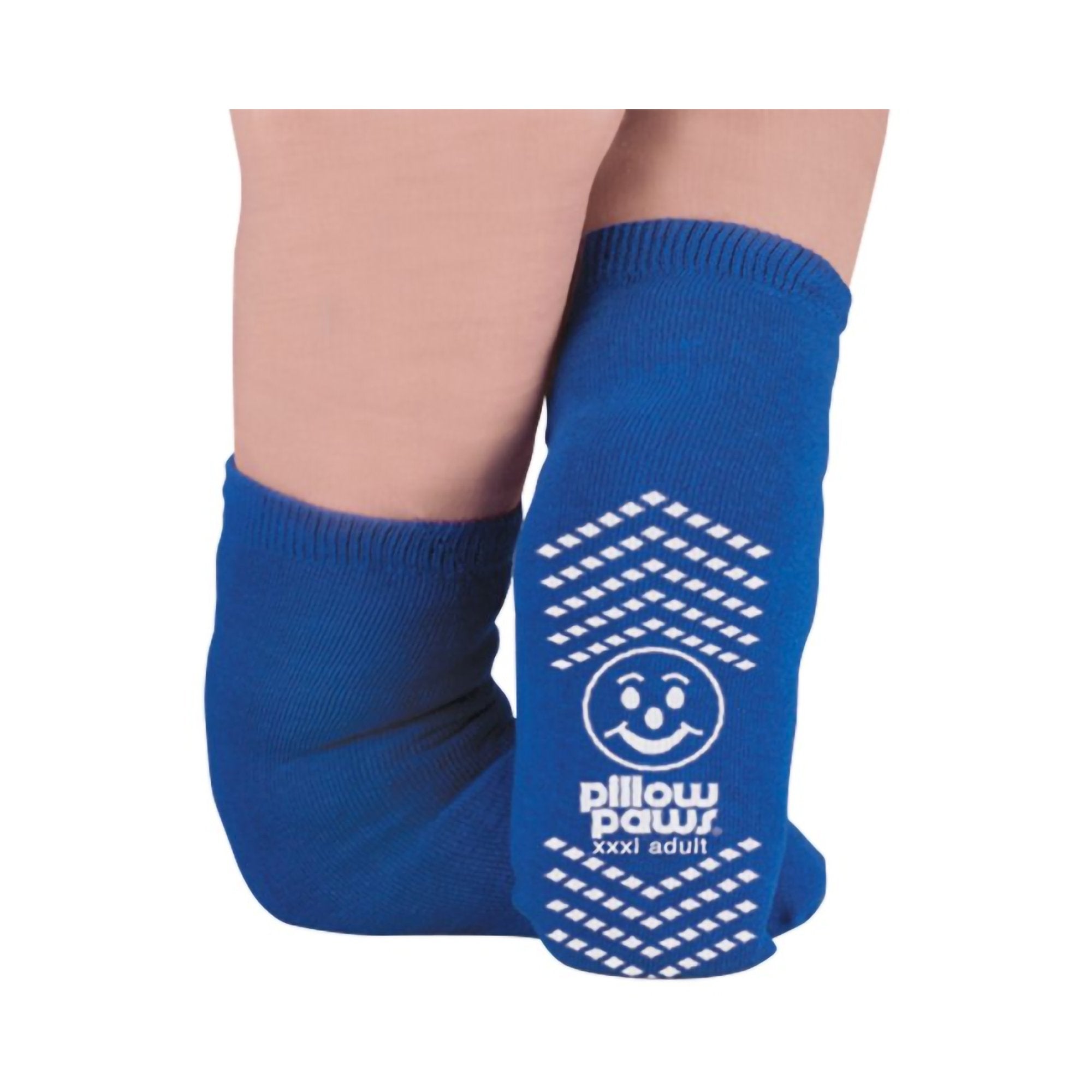 Pillow Paws Bariatric Slipper Socks Single Print-Slipper Socks Pillow Paws Single Imprint Terries Unisex Adult 3X-Large / X-Wide Single Tread Single Patient Use Royal Blue
