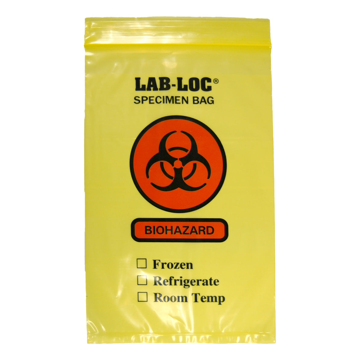 Lab-Loc Specimen Transport Bag with Document Pouch, Zip Closure, Yellow Tinted, 6 x 9 Inch-Specimen Transport Bag with Document Pouch Lab-Loc 6 X 9 Inch Zip Closure Biohazard Symbol / Storage Instructions NonSterile