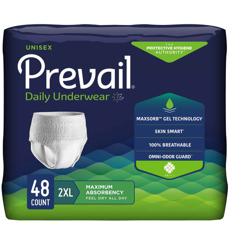 Prevail® Daily Underwear Maximum Absorbent Underwear, 2X-Large - Incontinence>Adult Briefs and Protective Undergarments -...