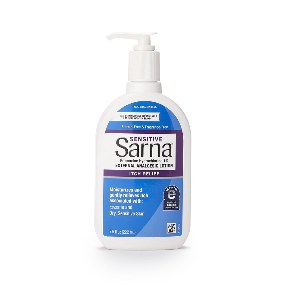 Sarna� Sensitive Pramoxine Itch Relief, 7.5 oz. Bottle-Anti-Itch Hand and Body Lotion Sarna� Sensitive 7.5 oz. Pump Bottle Unscented Lotion