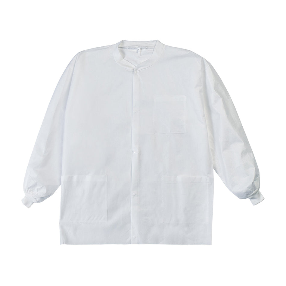 LabMates Lab Jacket, Medium, White-Lab Jacket LabMates White Medium Hip Length SMS Disposable