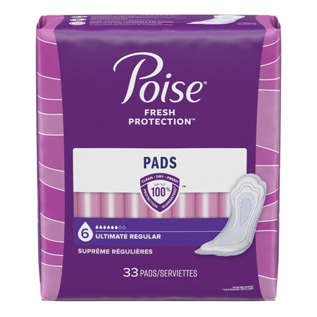 Poise Bladder Control Pads, Heavy Absorbency-Bladder Control Pad Poise Fresh Protection 3-1/2 X 16 Inch Heavy Absorbency Sodium Polyacrylate Core One Size Fits Most
