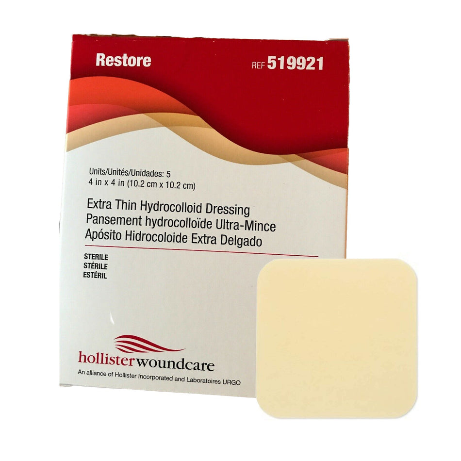 Restore� Extra Thin Hydrocolloid Dressing, 4 x 4 Inch-Thin Hydrocolloid Dressing Restore� Extra Thin 4 X 4 Inch Square