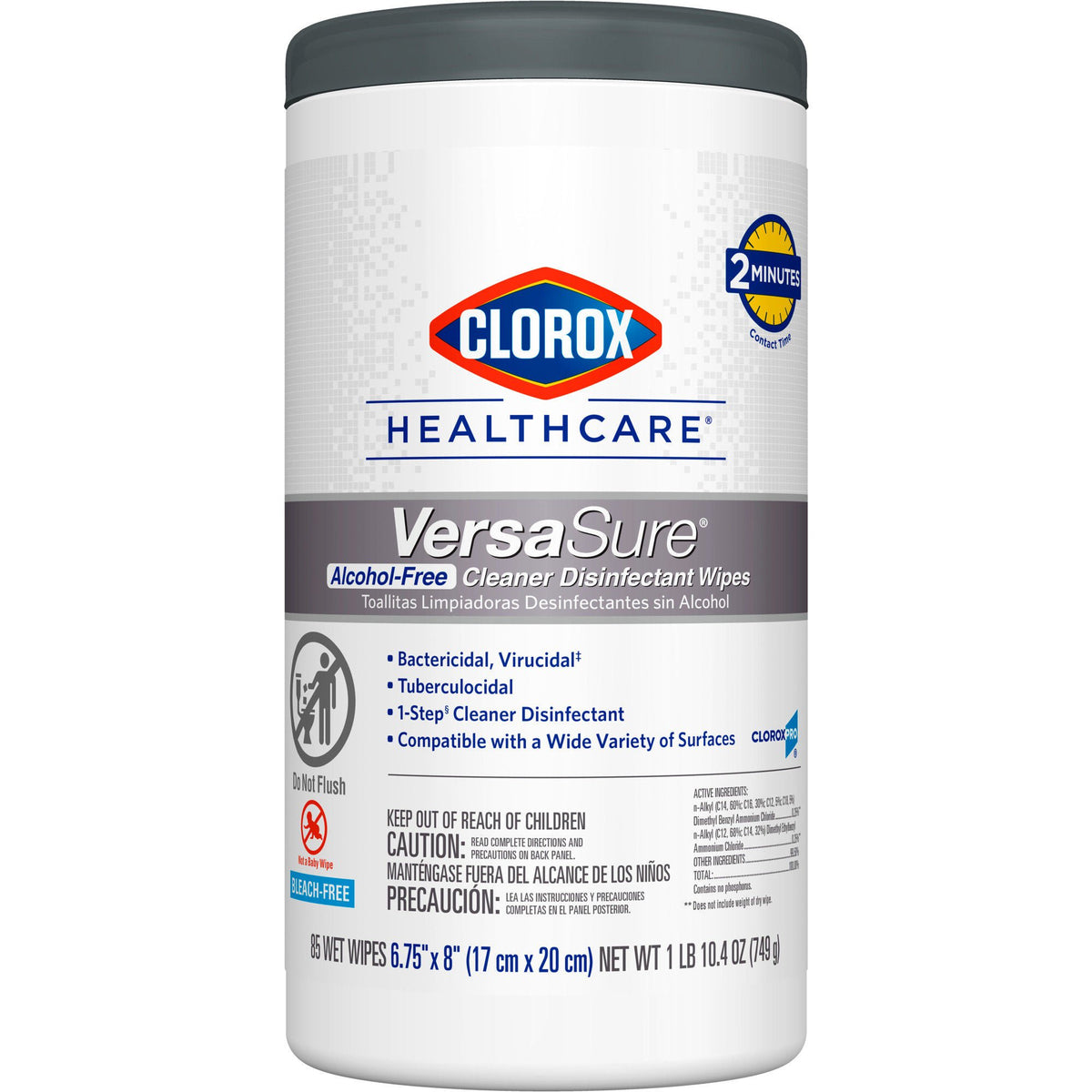 Clorox Healthcare® VersaSure® Cleaner Disinfectant Wipes, Canister - Housekeeping>Cleaners and Disinfectants - The Clorox...