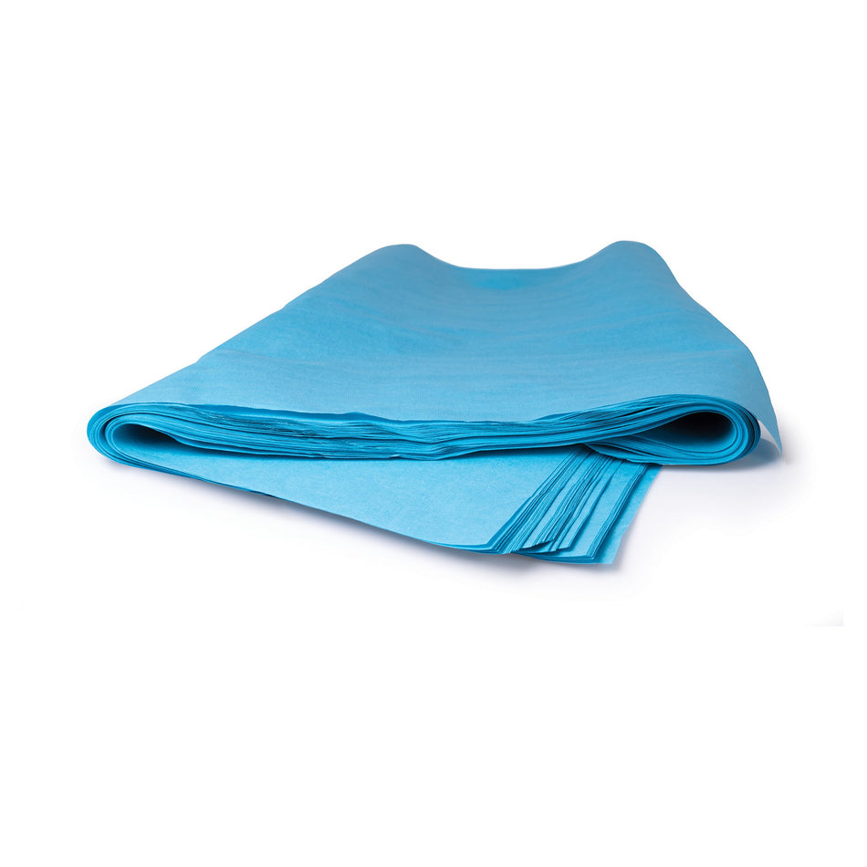 McKesson Single Layer Sterilization Wrap, 30 x 30 Inch-McKesson Sterilization Wrap Blue 30 X 30 Inch Single Layer Cellulose Steam / EO Gas