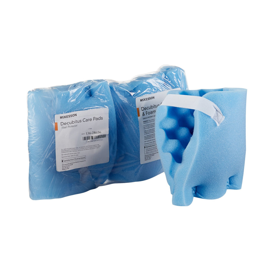 McKesson Heel Protection Pads, Convoluted Foam, Blue, Hook and Loop, 6-1/2 x 6-1/2 Inch-Heel Protection Pad McKesson One Size Fits Most Blue
