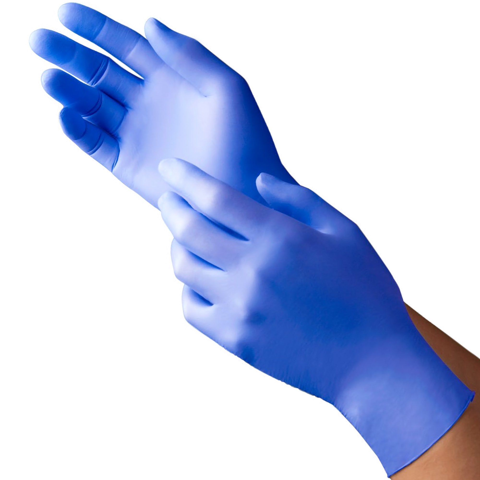 New Age 9128 Series Nitrile Exam Glove, Large, Violet-Blue-Exam Glove NEW AGE 9128 Series Large NonSterile Nitrile Standard Cuff Length Textured Fingertips Violet Blue Chemo Tested / Fentanyl Tested
