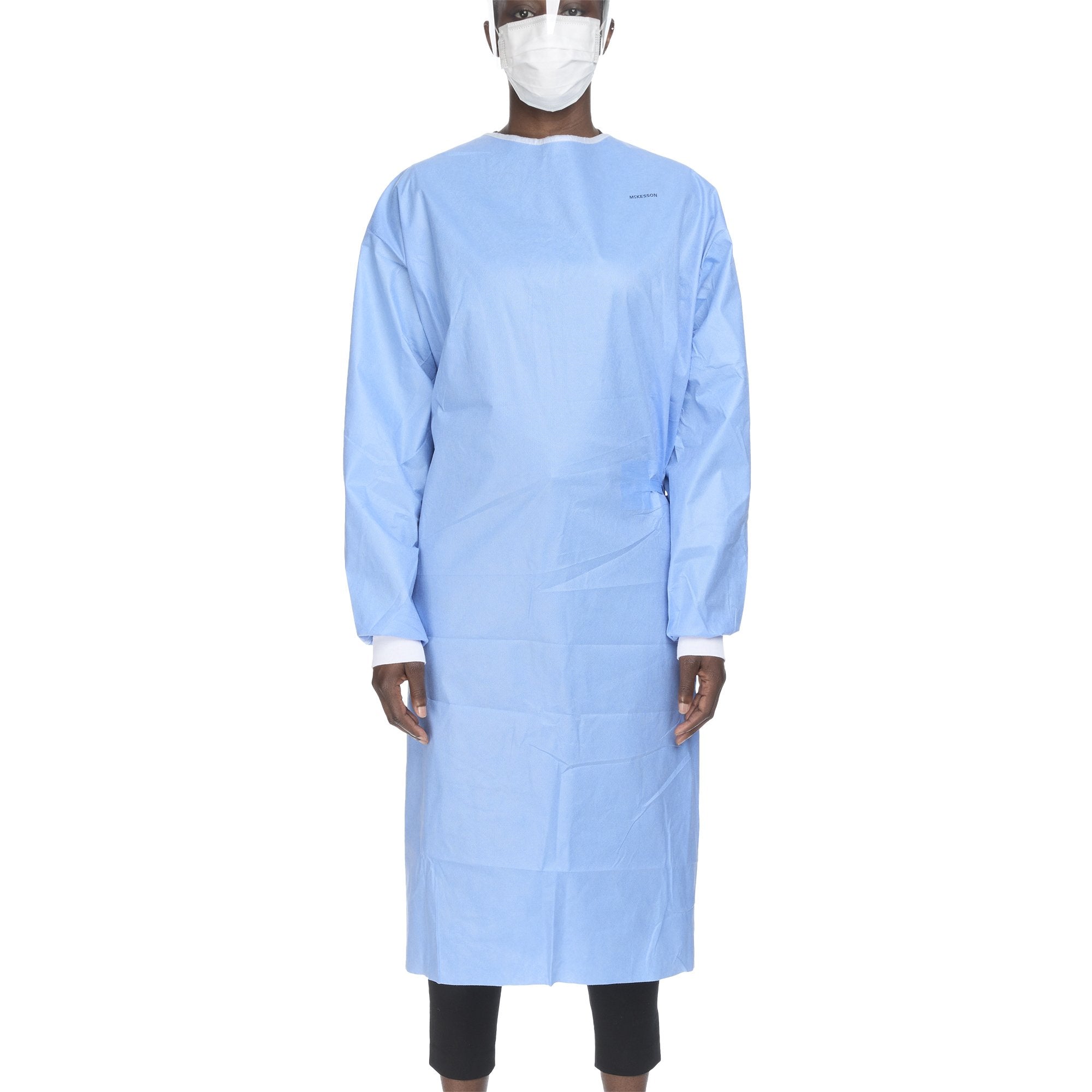 McKesson Non-Reinforced Surgical Gown with Towel-Non-Reinforced Surgical Gown with Towel McKesson Medium Blue Sterile AAMI Level 3 Disposable
