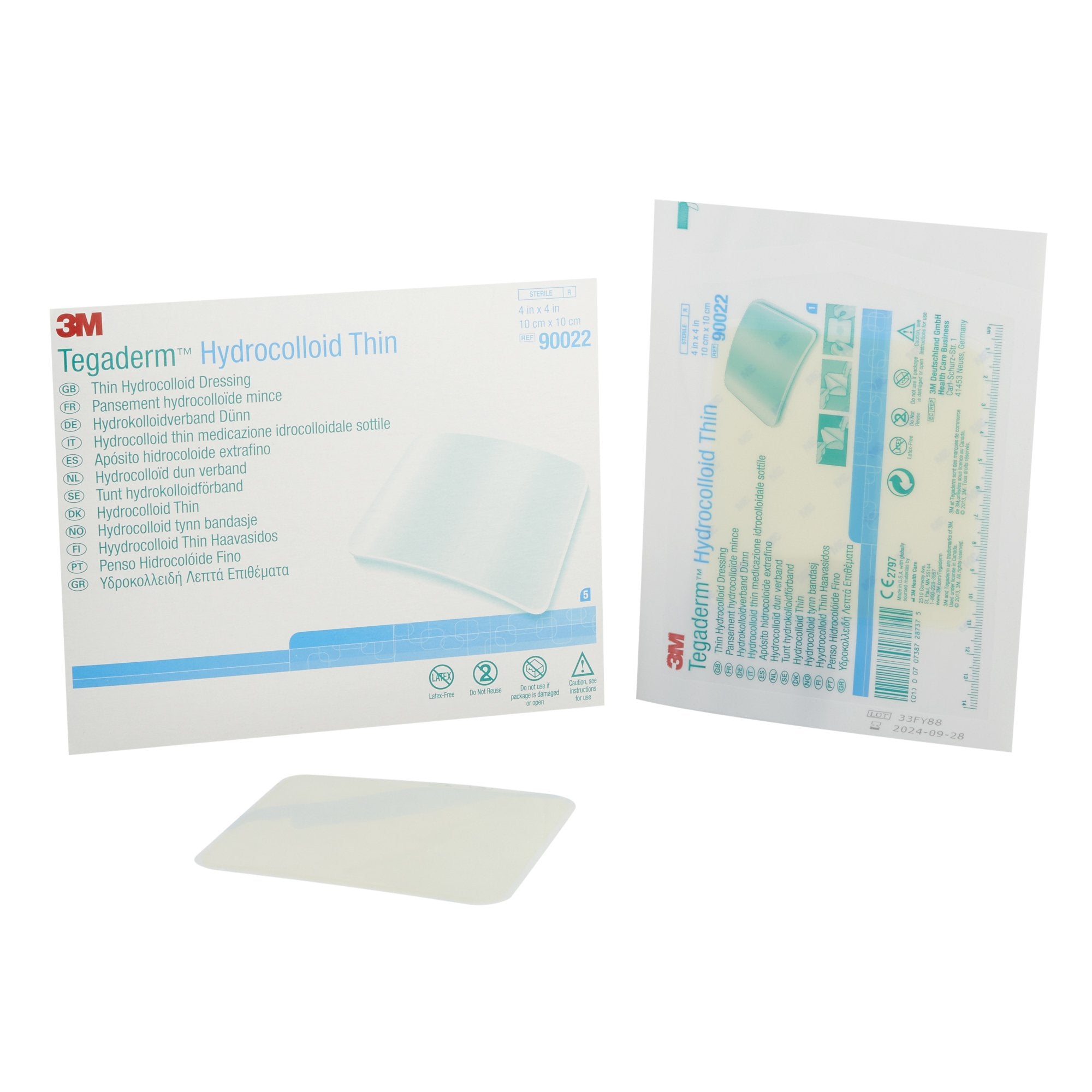 3M Tegaderm Thin Hydrocolloid Dressing, 4 x 4 Inch-Thin Hydrocolloid Dressing 3M Tegaderm Thin 4 X 4 Inch Square