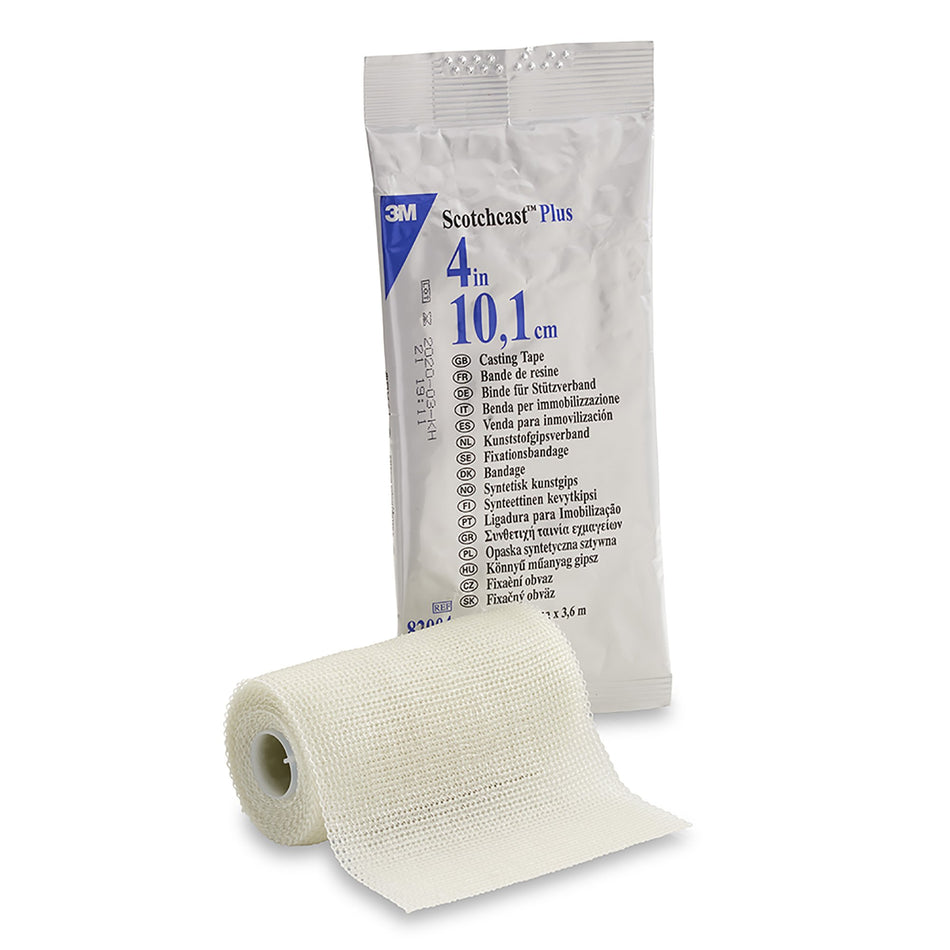 3M Scotchcast Plus White Cast Tape, 4 Inch x 4 Yard-Cast Tape 3M Scotchcast Plus 4 Inch X 12 Foot Fiberglass / Resin White