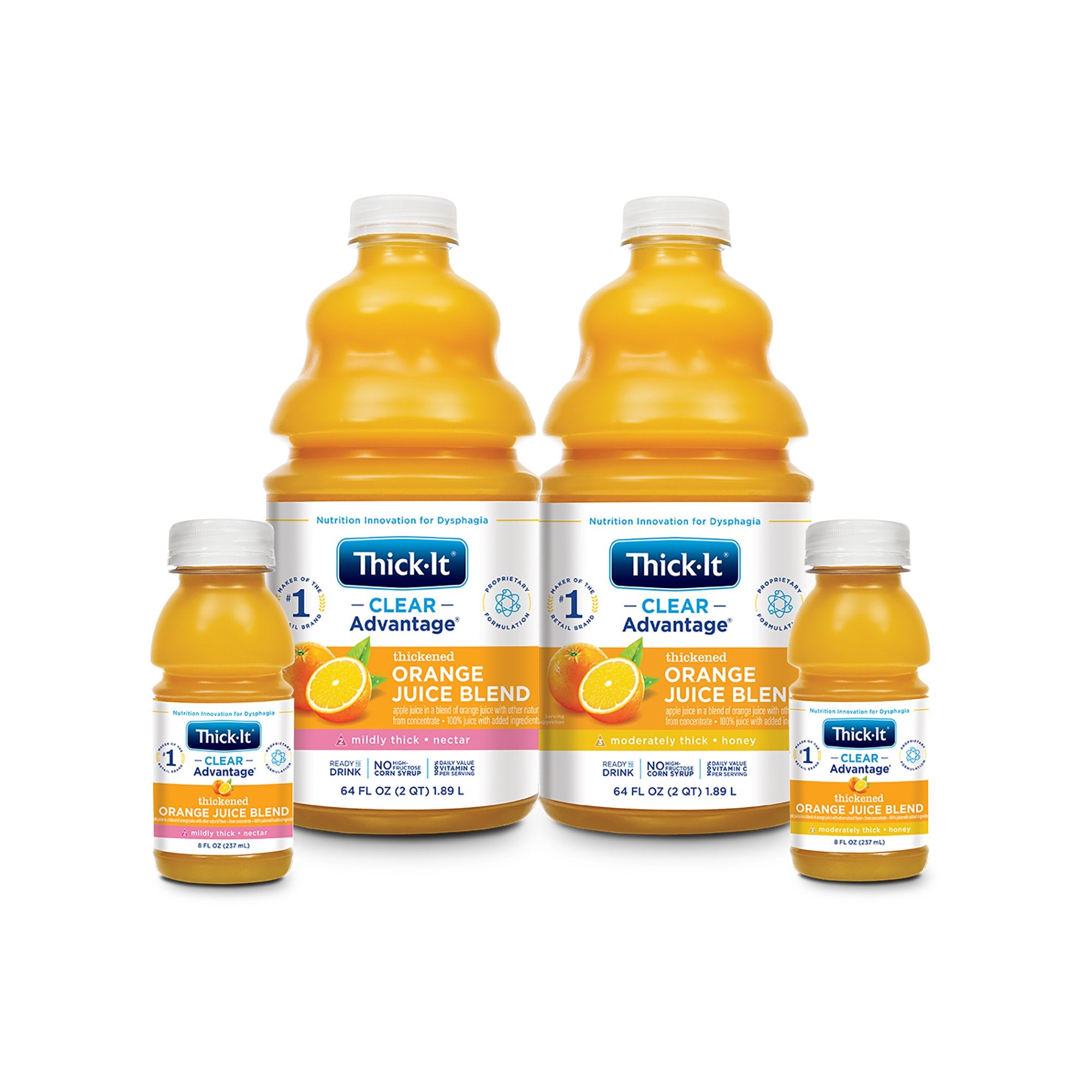 Thick-It Clear Advantage Honey Consistency Orange Thickened Beverage, 8 oz. Bottle-Thickened Beverage Thick-It Clear Advantage 8 oz. Bottle Orange Flavor Liquid IDDSI Level 3 Moderately Thick/Liquidized