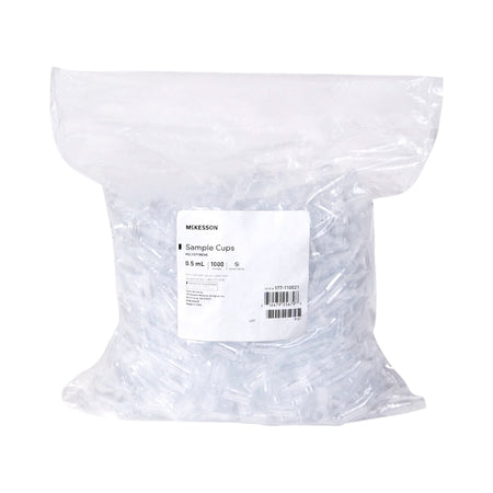 McKesson Polystyrene Sample Cup, 0.5 mL-"McKesson Sample Cup 0.5 mL, Clear, 13.55 X 24.50 mm, Without Caps"