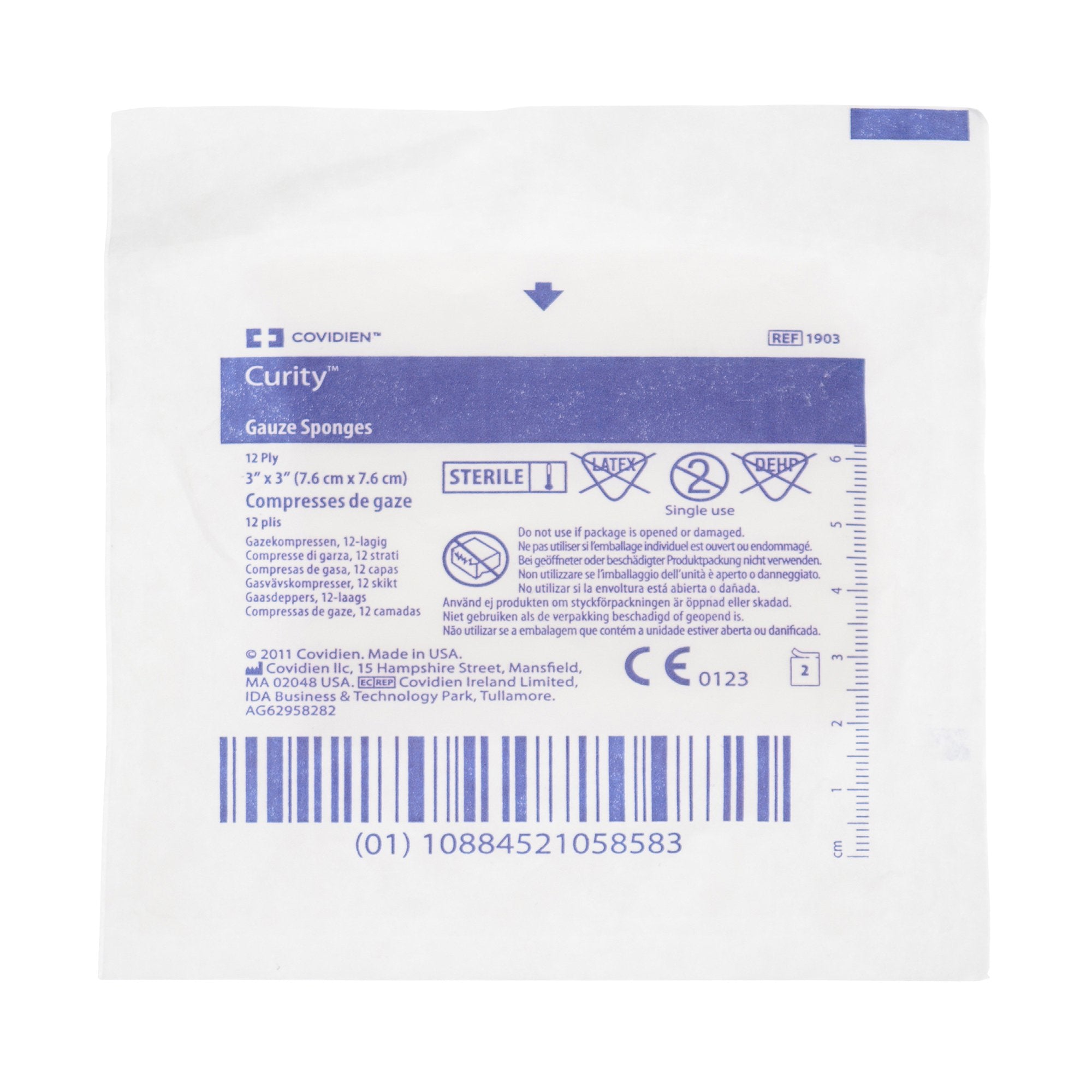 Curity Sterile USP Type VII Gauze Sponge, 3 x 3 Inch, 12-Ply-Gauze Sponge Curity 3 X 3 Inch 12-Ply Sterile 2 per Pack
