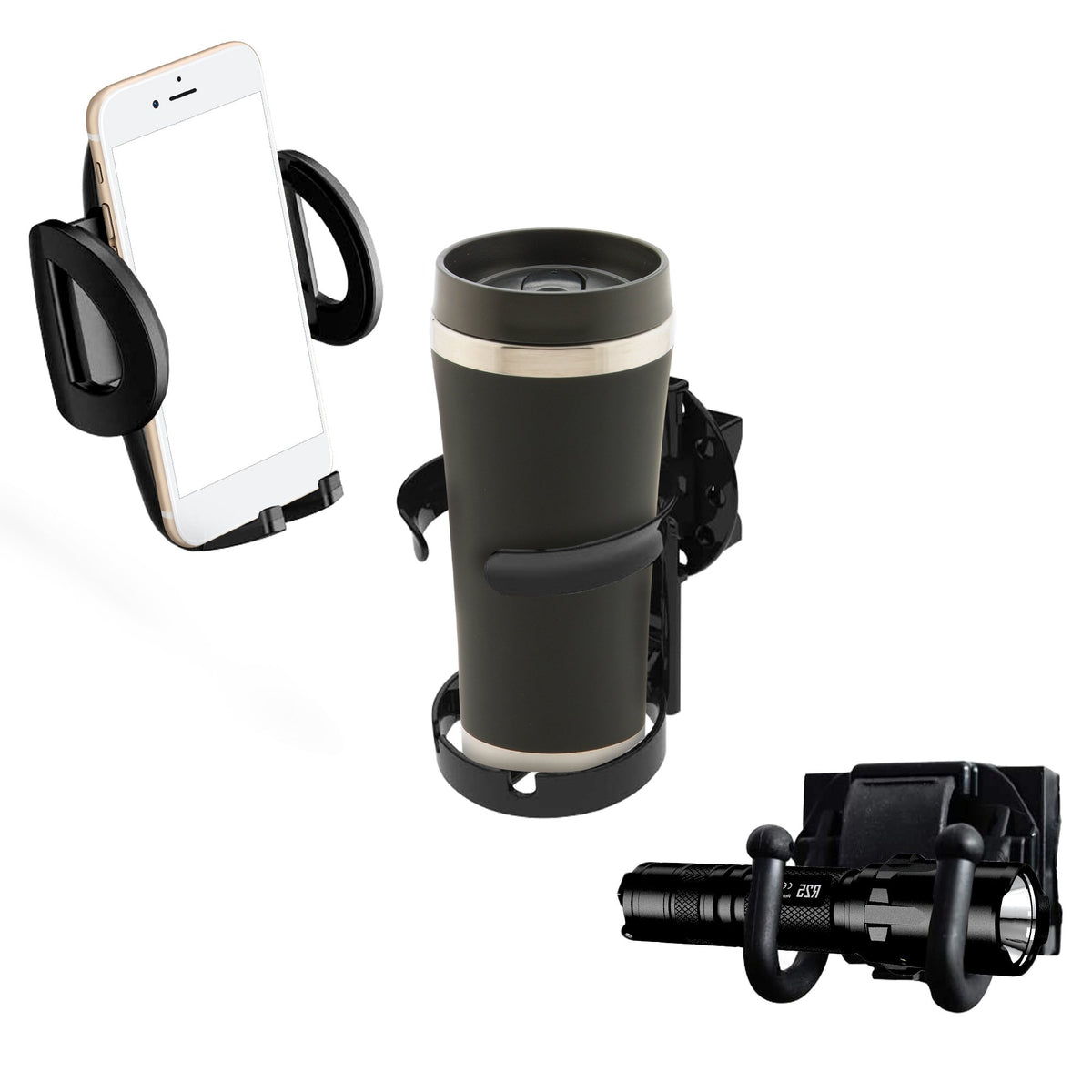 Mobility Aid Combo Pack, Cup Holder, Phone Grip, Bag Hooks-Easy Mobility Walker / Wheelchair Mobility Combo Pack For Walker / Wheelchair