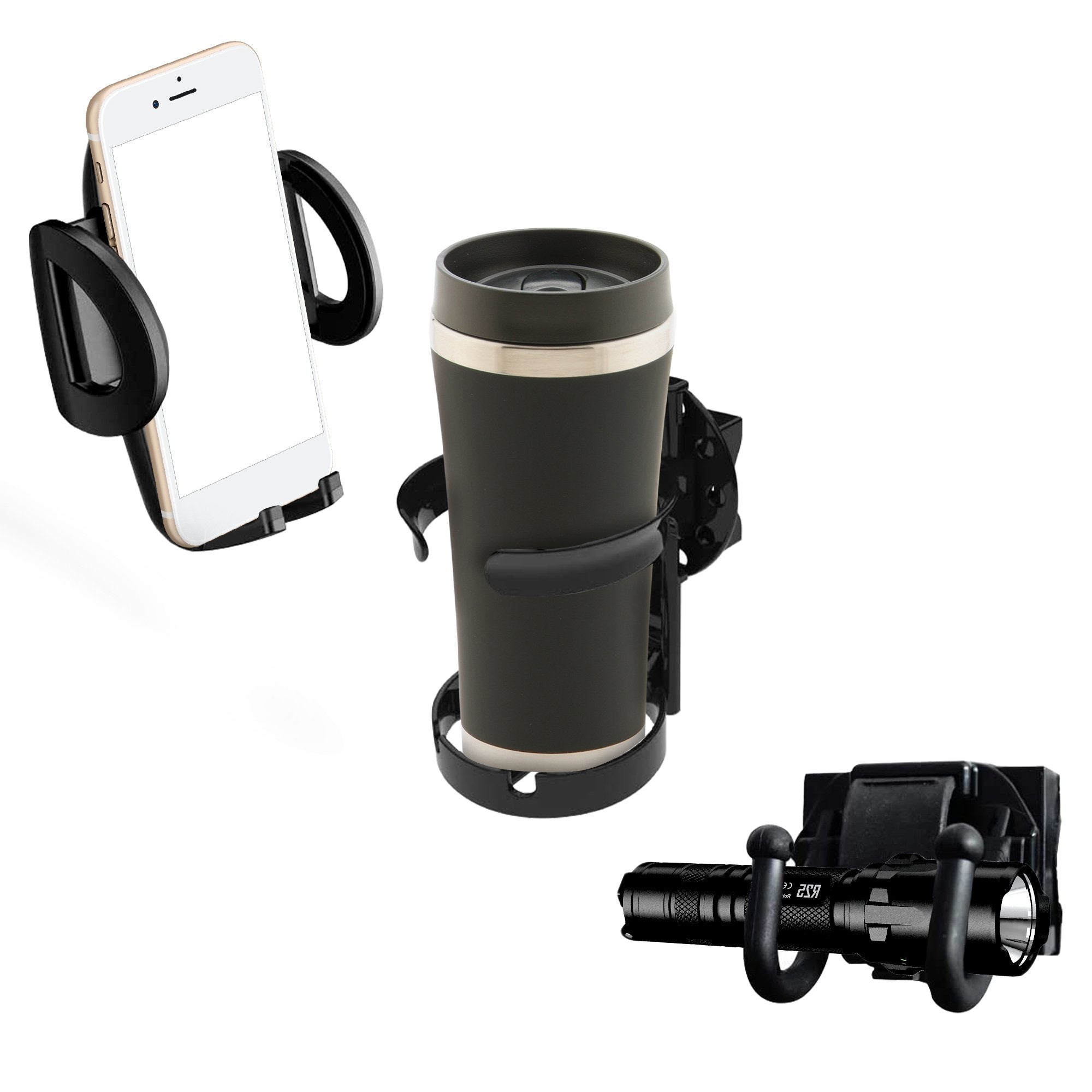 Mobility Aid Combo Pack, Cup Holder, Phone Grip, Bag Hooks-Easy Mobility Walker / Wheelchair Mobility Combo Pack For Walker / Wheelchair