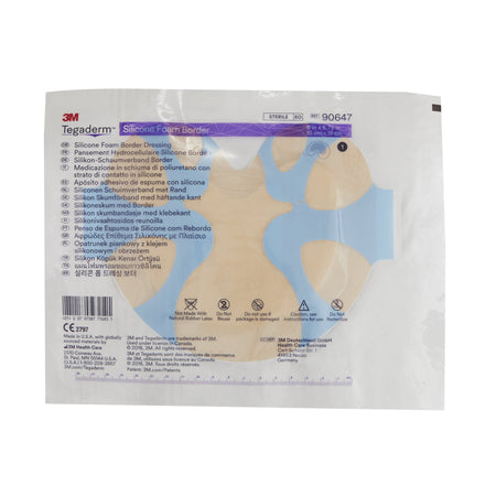 3M Tegaderm Silicone Foam Dressing, 6 x 6-3/4 Inch Sacral-Foam Dressing 3M Tegaderm 6 X 6-3/4 Inch With Border Film Backing Silicone Adhesive Sacral Sterile