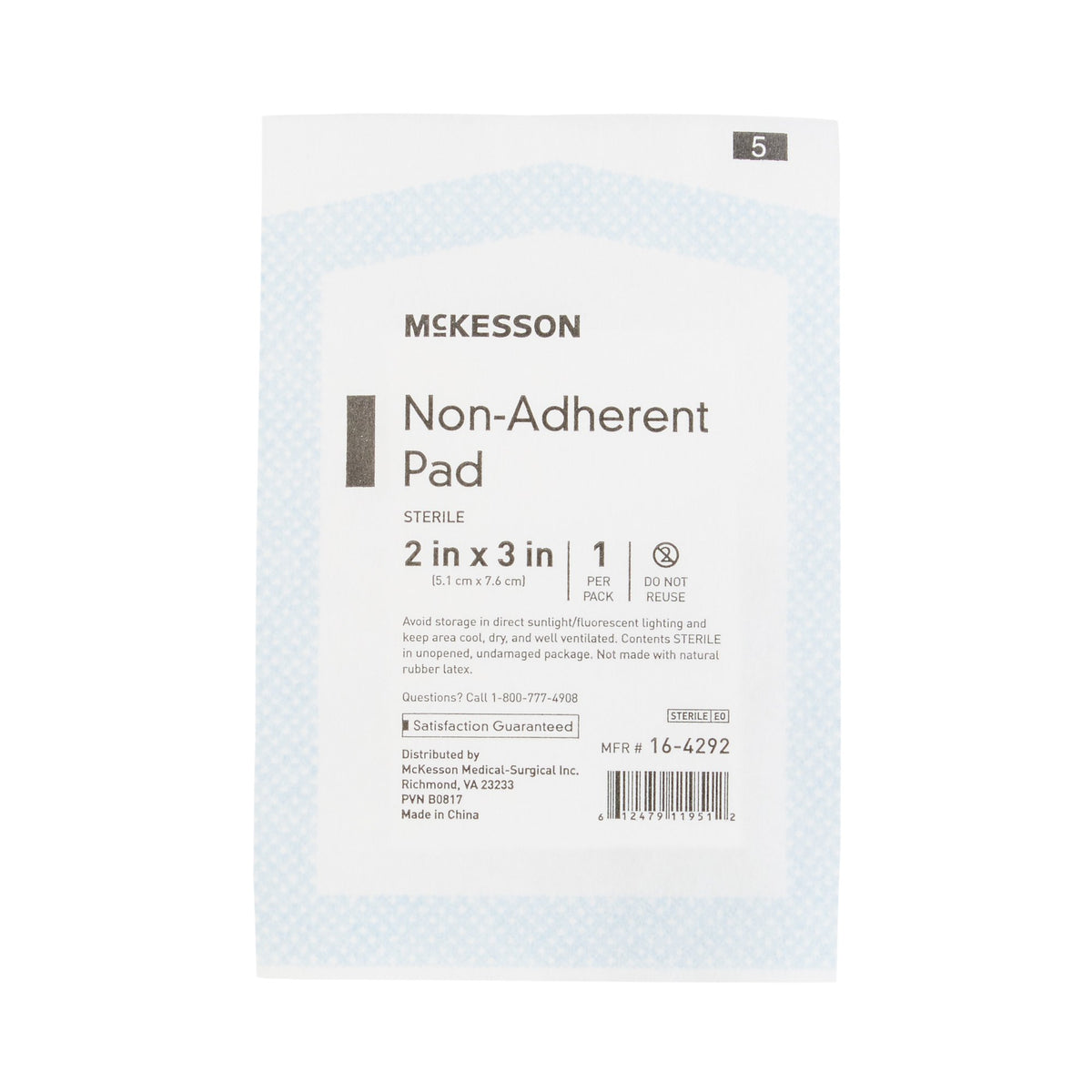 McKesson Nonadherent Dressing, 2 x 3 Inch-Non-Adherent Dressing McKesson 2 X 3 Inch Sterile 100 per Pack