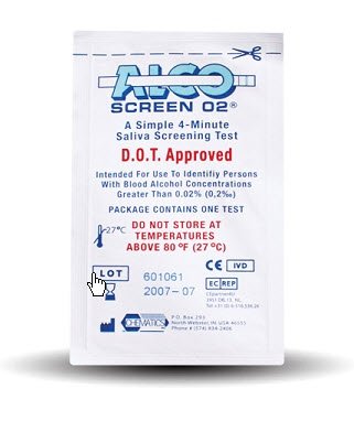 Alco-Screen .02 Rapid Test-Drugs of Abuse Test Kit Alco-Screen 02 Alcohol Screen 24 Tests CLIA Waived