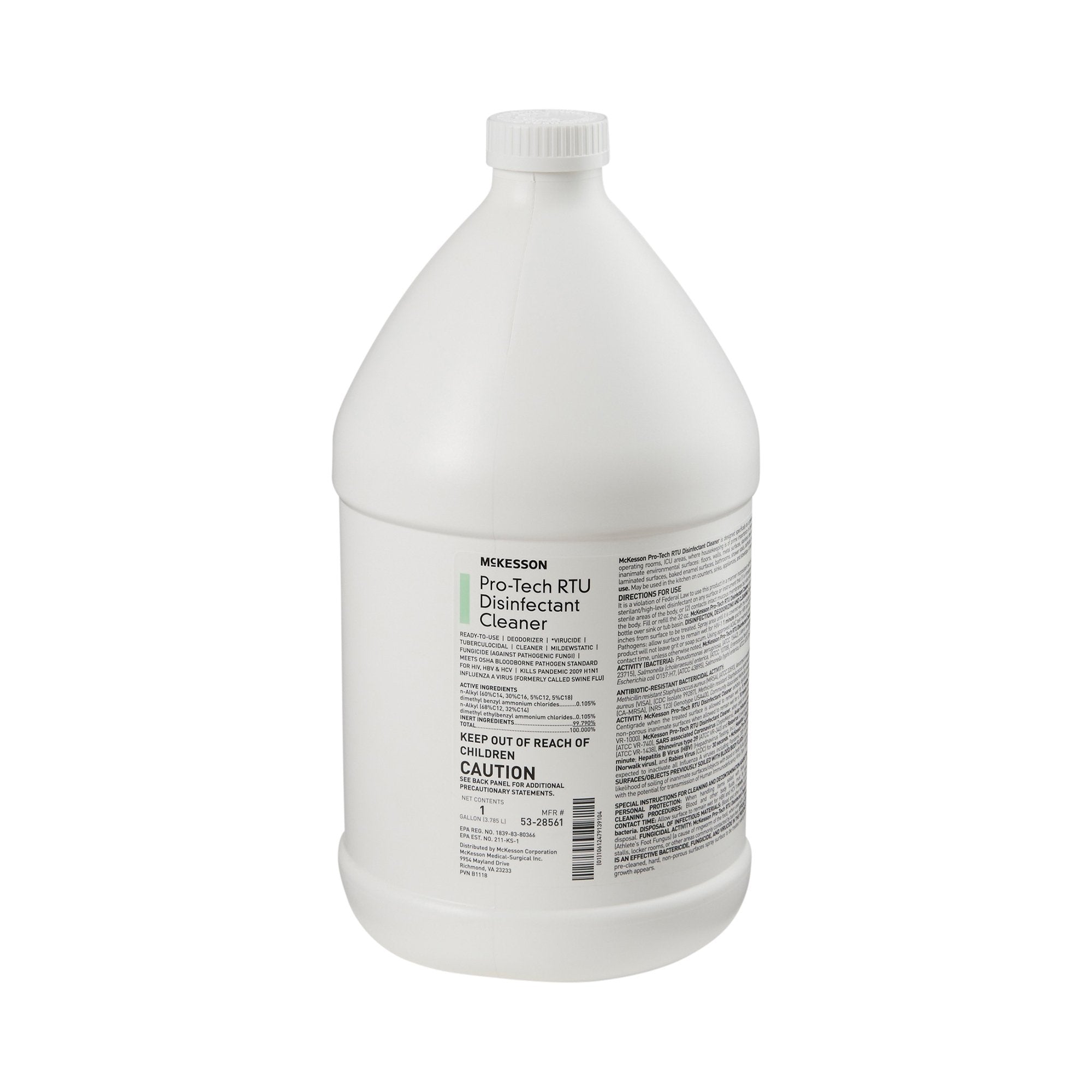 McKesson Pro-Tech Surface Disinfectant Cleaner Alcohol-Based Liquid, Non-Sterile, Floral Scent, 1 gal Jug-McKesson Pro-Tech Surface Disinfectant Cleaner Quaternary Based J-Fill Dispensing Systems Liquid 1 gal. Jug Floral Scent NonSterile