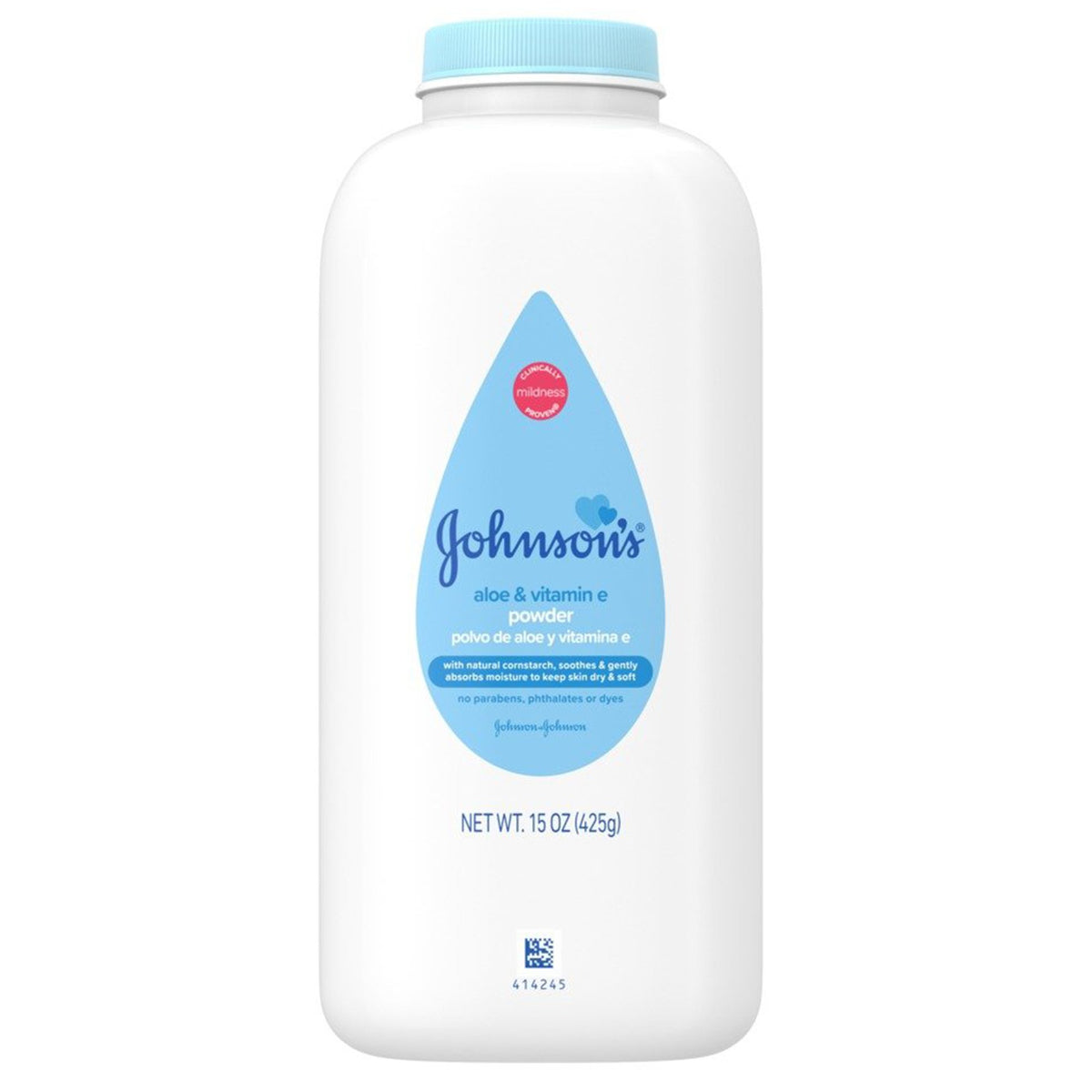 Johnson's Aloe and Vitamin E Baby Powder, Fresh Scent, 15 oz.-Baby Powder Johnson's 15 oz. Fresh Scent Bottle with Dispensing Cap Cornstarch / Aloe / Vitamin E