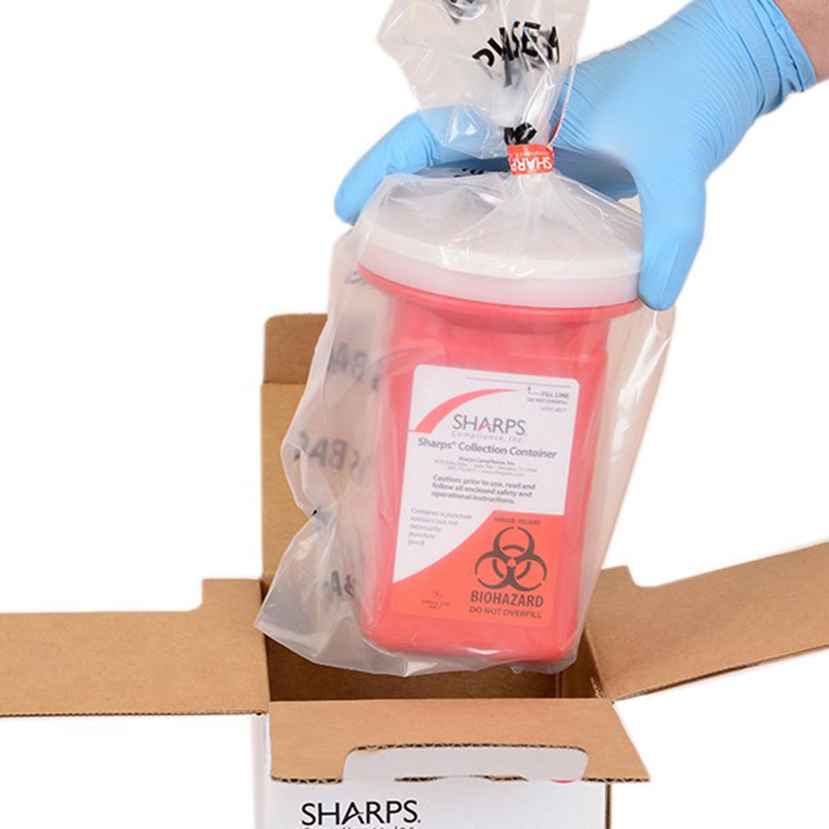 Sharps Recovery System™ Mailback Sharps Collector, 1 Quart, 4½ x 4½ x 7 Inch - Needles and Syringes>Sharps Collectors>Shar...