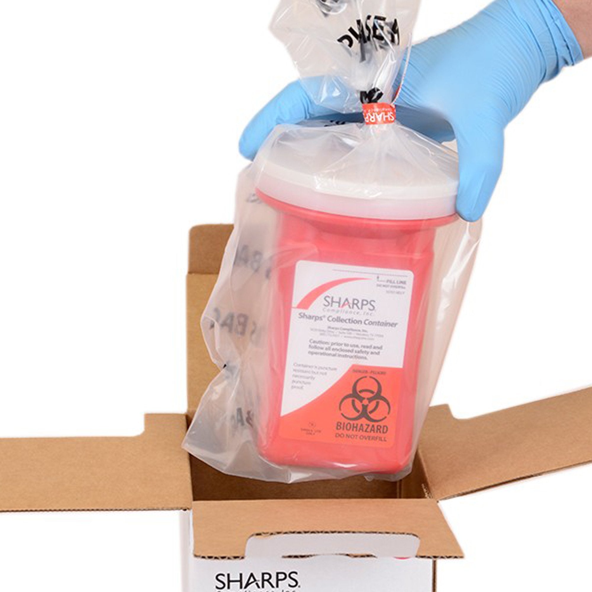 Sharps Recovery System™ Mailback Sharps Collector, 1 Quart, 4½ x 4½ x 7 Inch - Needles and Syringes>Sharps Collectors>Shar...