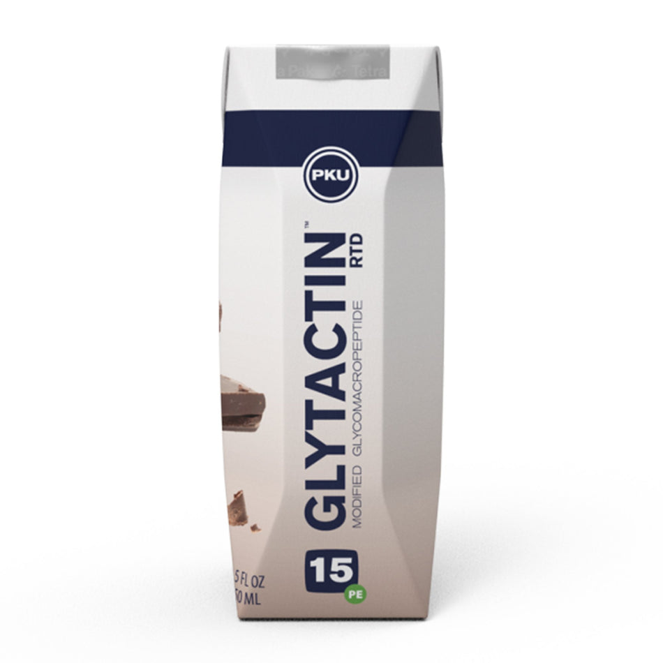 Glytactin RTD 15 Chocolate Low Phenylalanine GMP-based Medical Food, 8.5-ounce carton-Oral Supplement Glytactin RTD 15 Chocolate Flavor Liquid 8.5 oz. Carton