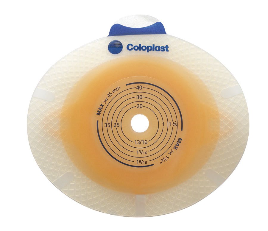 SenSura Flex Xpro Ostomy Barrier With 1 Inch Stoma Opening-"Ostomy Barrier SenSura Flex Xpro Precut, Extended Wear Double Layer Adhesive 50 mm Flange Red Code System 1-1/4 Inch Opening"