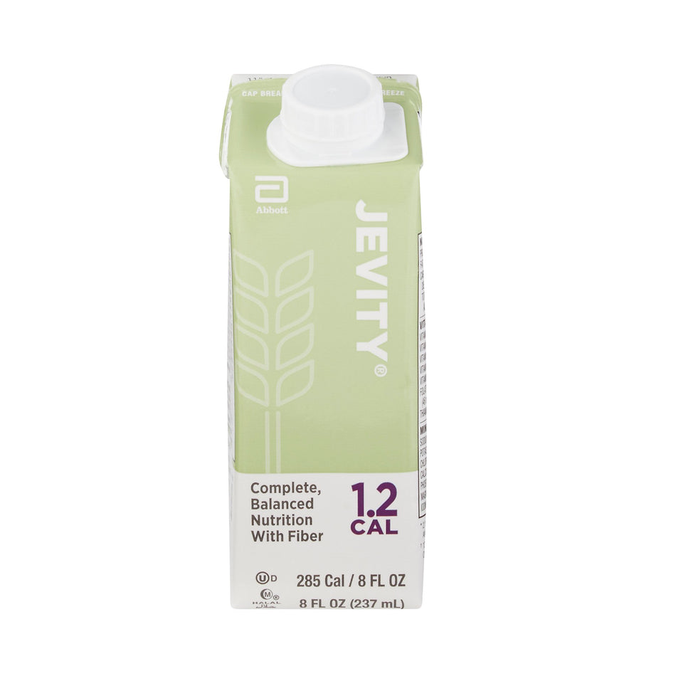 Jevity 1.2 with Fiber Complete, Balanced Nutrition, 8-ounce carton-Tube Feeding Formula Jevity 1.2 Cal with Fiber Unflavored Liquid 8 oz. Reclosable Carton