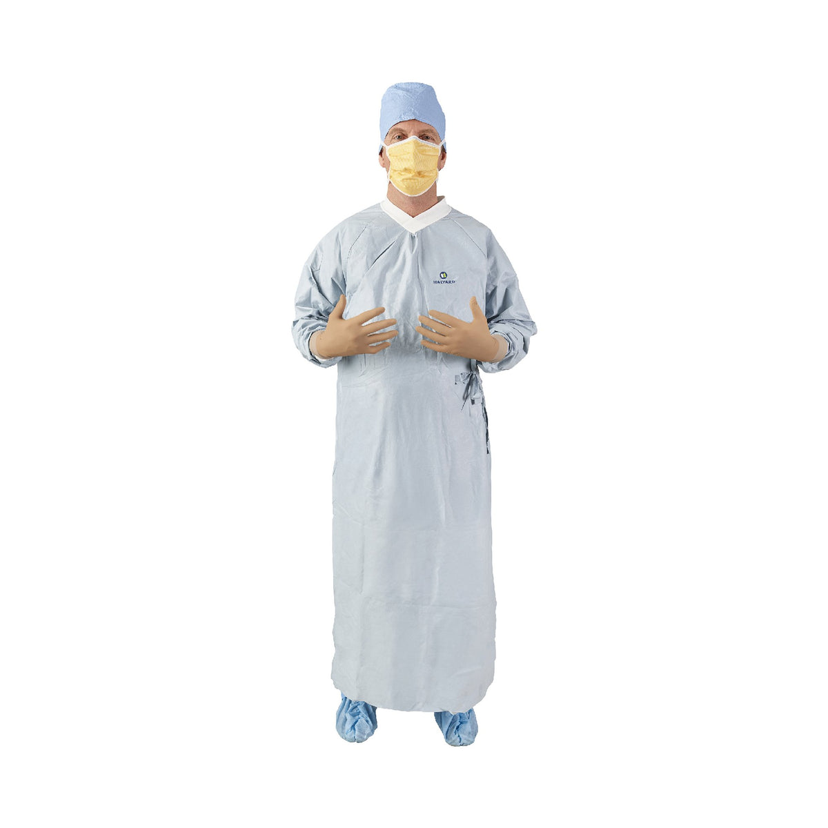 Aero Chrome Surgical Gown with Towel, X-Large-Surgical Gown with Towel Aero Chrome X-Large Silver Sterile AAMI Level 4 Disposable