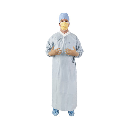 Aero Chrome Surgical Gown with Towel, X-Large-Surgical Gown with Towel Aero Chrome X-Large Silver Sterile AAMI Level 4 Disposable