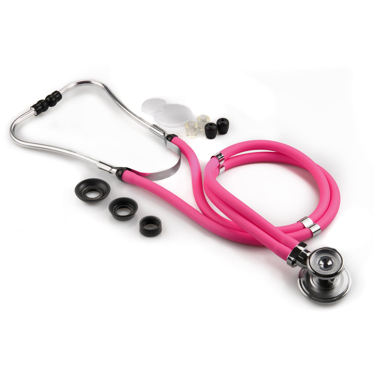 McKesson Lumeon Sprague Rappaport Stethoscope Double Lumen Pink 641NPGM-Sprague Stethoscope McKesson LUMEON Pink 2-Tube 22 Inch Tube Double Sided Chestpiece