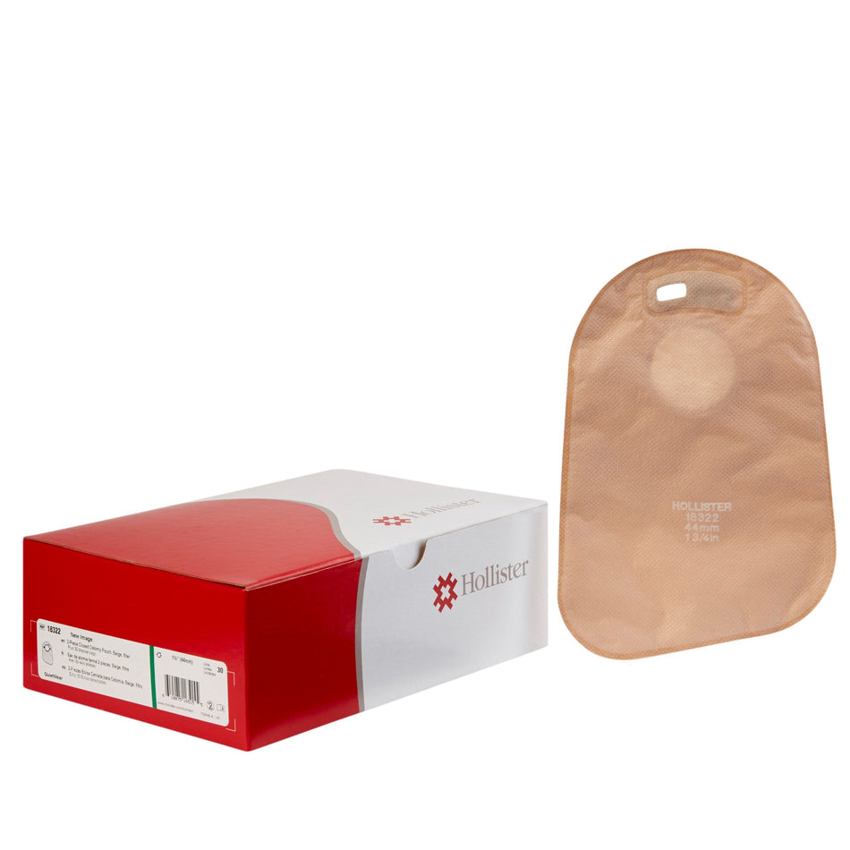 New Image Two-Piece Closed End Beige Filtered Ostomy Pouch, 9 Inch Length, 1 Inch Stoma-Ostomy Pouch New Image Two-Piece System 9 Inch Length Pre-Cut 1-3/4 Inch Stoma Closed End