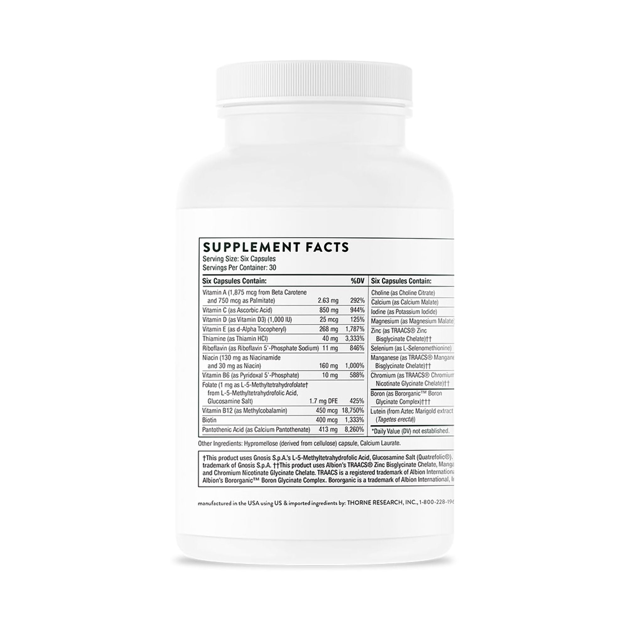 Thorne Men's Multi 50+ Dietary Supplement-Multivitamin Supplement THORNE Men's Multi 50+ Various Strengths Capsule 180 per Bottle