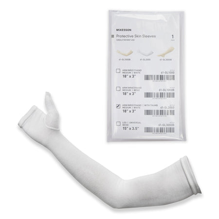 McKesson Protective Skin Sleeve, Arm/Wrist/Hand, with Thumb, Medium, White - Apparel>Protective Sleeves - McKesson Brand