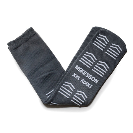 McKesson Slipper Socks, Single Tread, 2X-Large, Gray - Apparel>Slippers and Slipper Socks - McKesson Brand