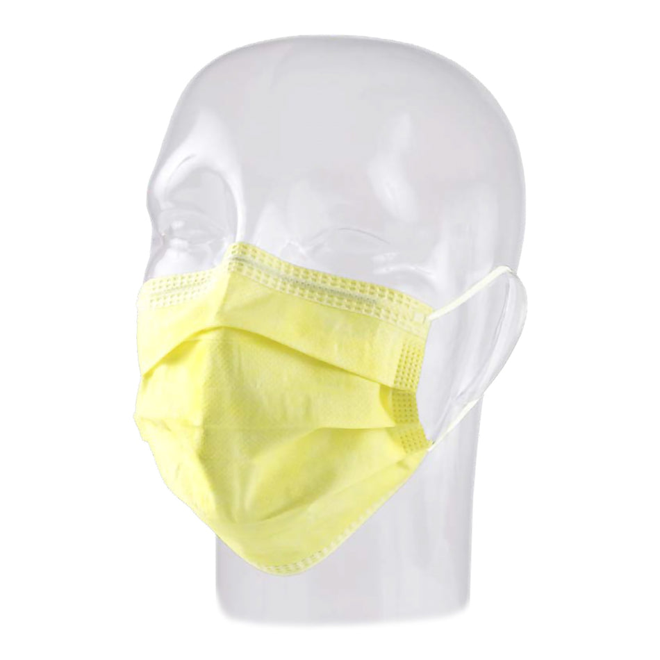 Precept Medical Products Pleated Procedure Mask, Yellow-Procedure Mask Precept Not Rated Earloops One Size Fits Most