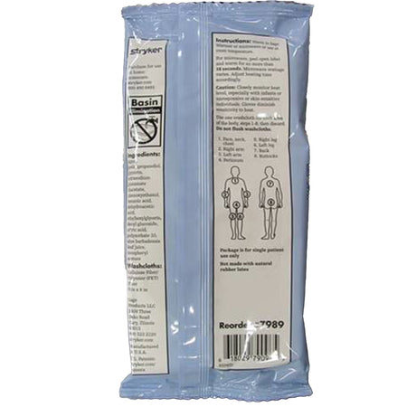 Sage Products Bath Wipe, 8 per Pack-Rinse-Free Bath Wipe Sage Bath Soft Pack Unscented 8 Count