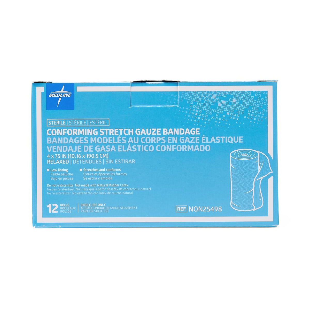 Medline Sterile Conforming Bandage, 4 Inch x 4-1/10 Yard-Conforming Bandage Medline 4 Inch X 4-1/10 Yard 1-Ply Sterile 1 per Pack
