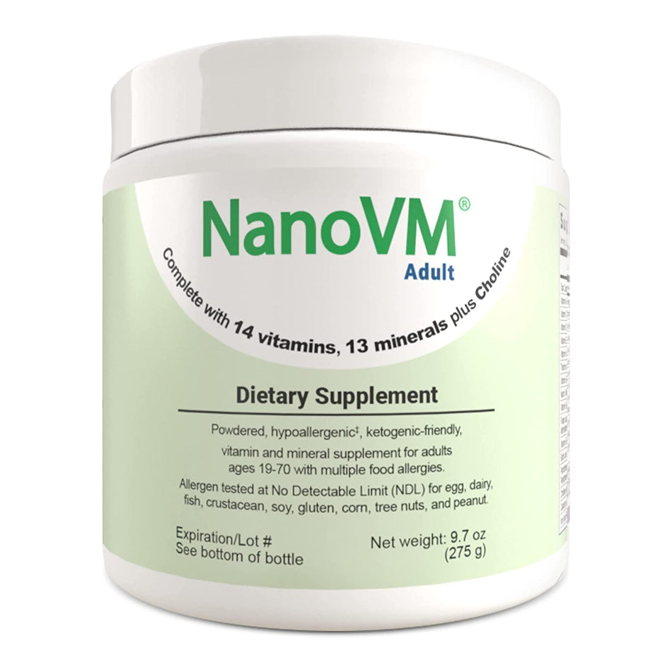 NanoVM Vitamin & Mineral Powder, 275 Grams-Oral Supplement NanoVM Adult Unflavored Powder 275 Gram Jar