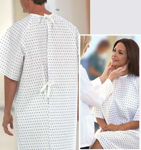 Fashion Seal Uniforms Patient Gown, Snowflake Print-Patient Exam Gown Medium / Large Snowflake Print Reusable